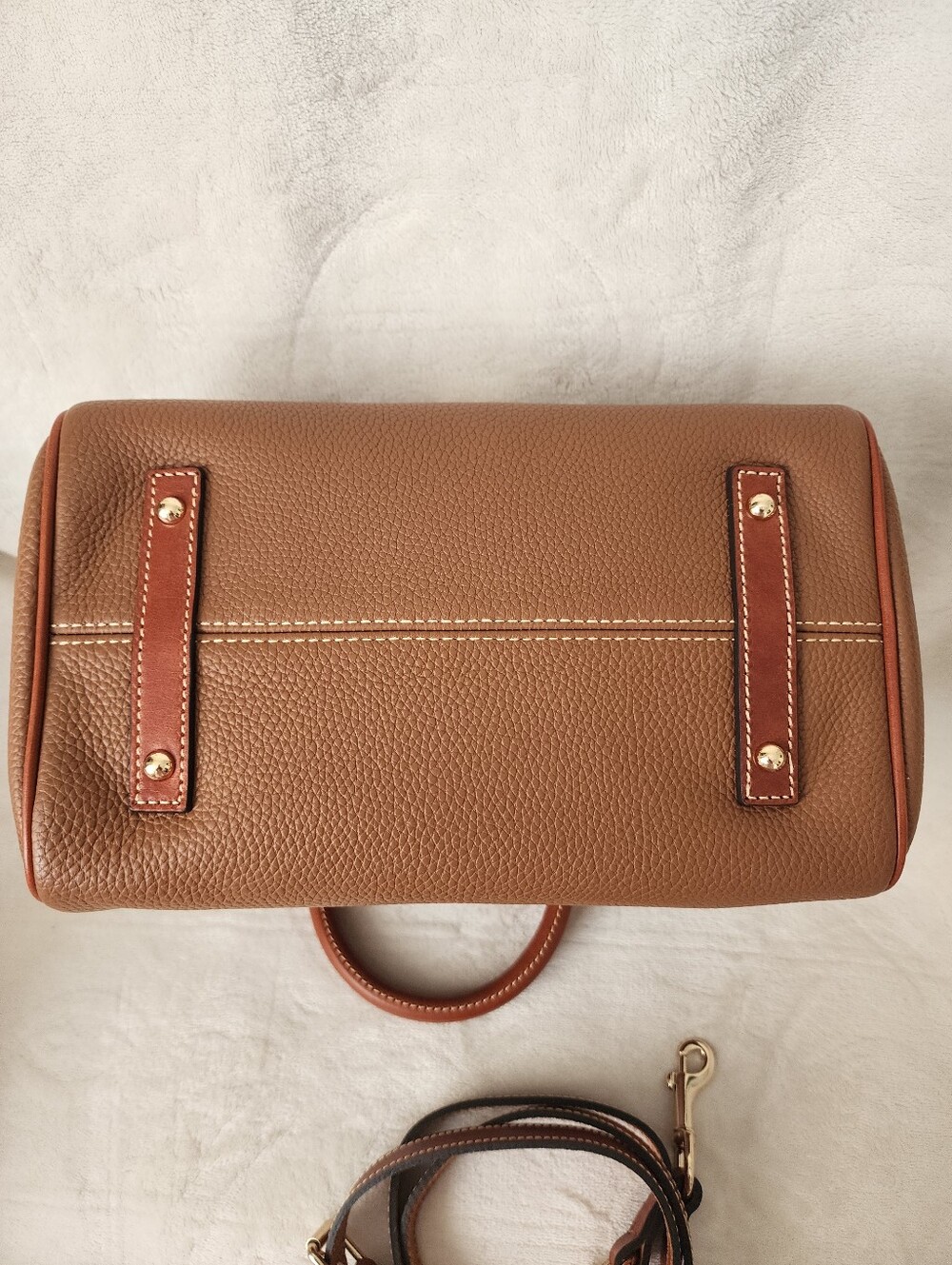 Dooney & Bourke Caramel Pebble Grain Satchel - Picture 5 of 7